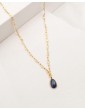 Collier pendentif saphir brut sur chaîne étoilée plaqué or Aloe Bijoux
