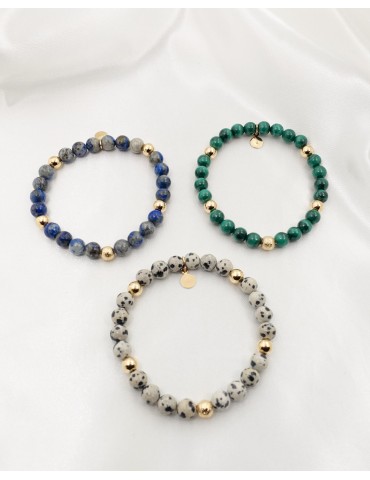 Bracelet Acapulco – Malachite / Jaspe / Lapis-Lazuli Aloe Bijoux