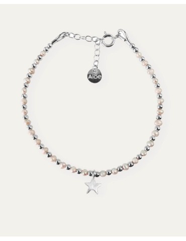 Bracelet alterné en argent et perles de culture Aloe Bijoux
