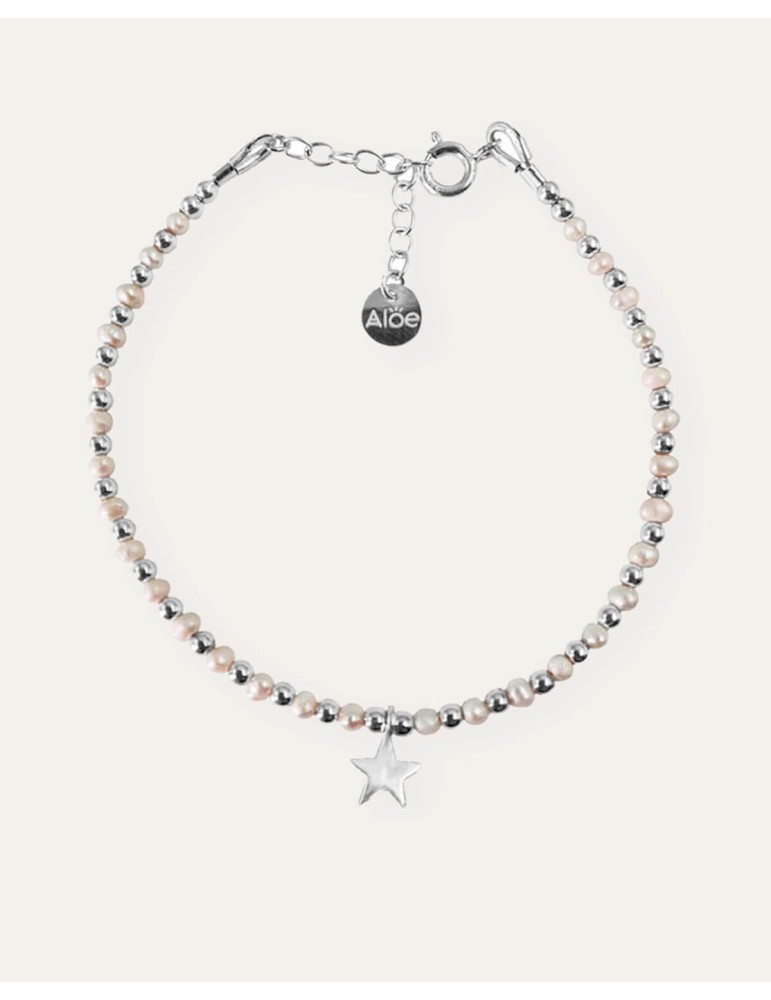 Bracelet alterné en argent et perles de culture Aloe Bijoux