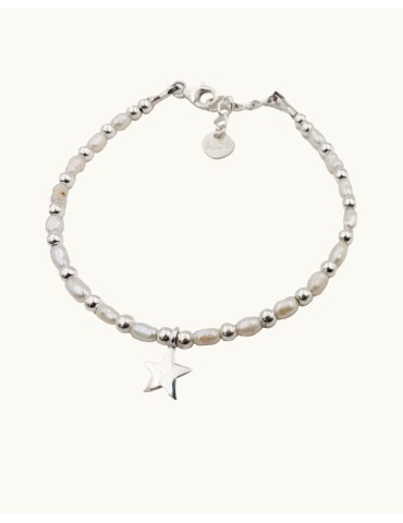 Bracelet alterné en argent et perles de culture Aloe Bijoux