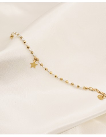 Bracelet Perles Baroques d’Eau Douce et Étoile en Plaqué Or – Stella Aloe Bijoux