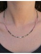 Collier en argent avec tourmalines roses et vertes Aloe Bijoux