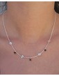Collier Spinelle Noir et pastilles soleils en Argent 925 Aloe Bijoux