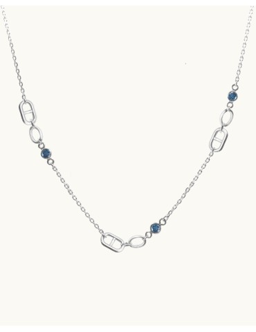 Collier cyanite et maille marine en argent Aloe Bijoux