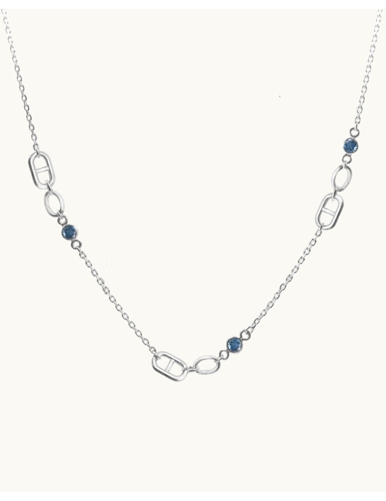 Collier cyanite et maille marine en argent Aloe Bijoux