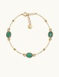 Bracelet plaqué or 3 émeraudes ovales Aloe Bijoux