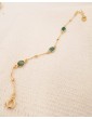 Bracelet plaqué or 3 émeraudes ovales Aloe Bijoux