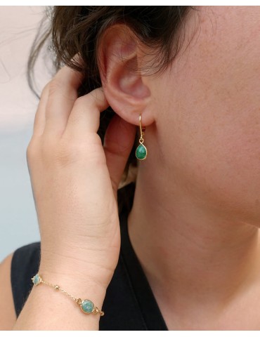 Dormeuses émeraudes Aloe Bijoux