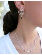 Boucles d’Oreilles Doubles Cercles en Argent 925 et Spinelle Noir