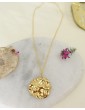 Collier plaqué or et médaille froissée Aloe Bijoux