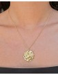 Collier plaqué or et médaille froissée Aloe Bijoux