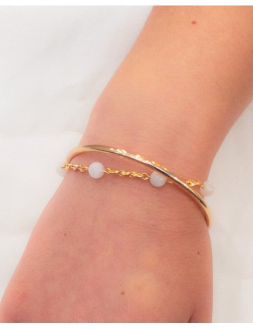 Bracelet Jonc 3 mm en plaqué or Aloe Bijoux