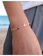 Bracelet Spinelle Noir et pastilles soleils en Argent 925 Aloe Bijoux