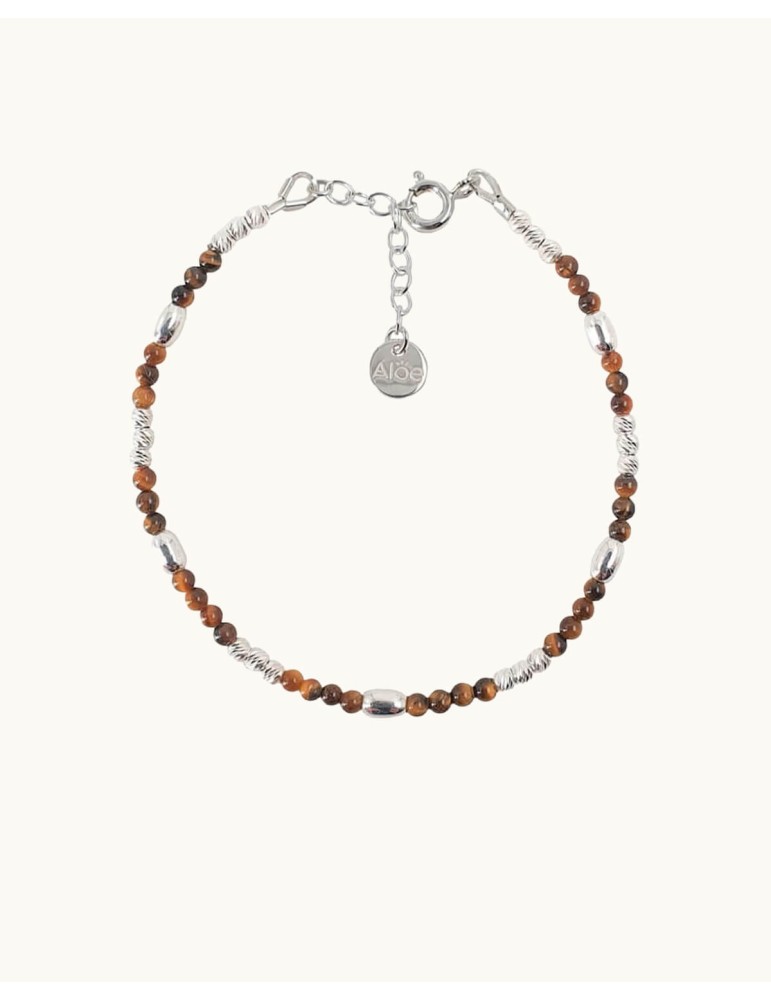 Bracelet Oeil de tigre et Argent 925 - Zoé Aloe Bijoux