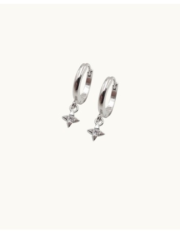 Mini Créoles Étoile en Argent Aloe Bijoux