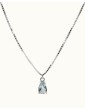 Collier goutte en argent avec aigue-marine Aloe Bijoux