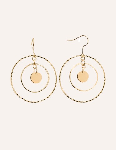 Boucles grands cercles en plaqué or ELODIE Aloe Bijoux