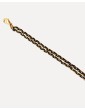 Bracelet Chaîne Plaqué Or et Cordon Tressé Noir Aloe Bijoux