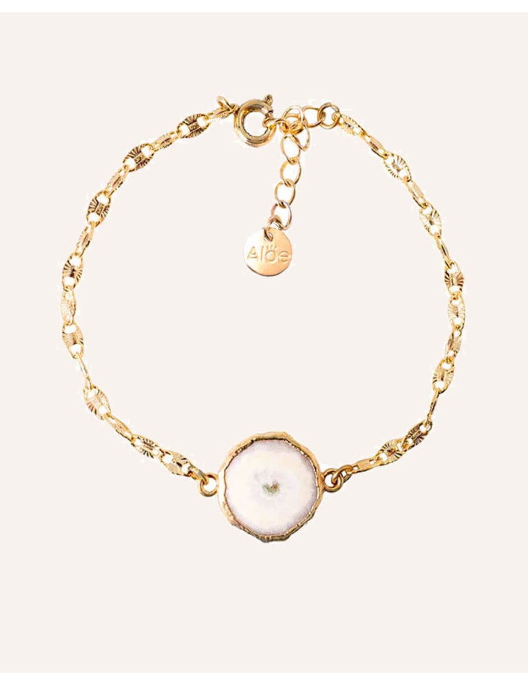 Bracelet quartz inclusion plaqué or Aloe Bijoux