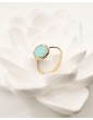Bague texturée en plaqué or et amazonite Aloe Bijoux